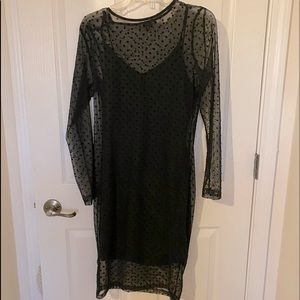 Fits body nicely. Has black slip under